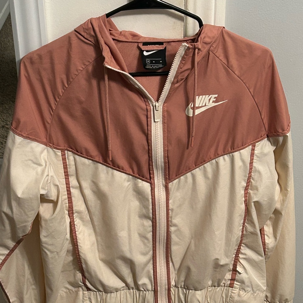 Nike Pink and Cream Windbreaker Jacket